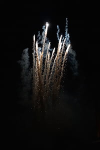 fireworks, lights, night, rocket, explosion, shower of sparks, hell