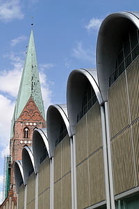 arquitetura, Lübeck, Ingenhoven, edifício, zona pedonal, ornamentos, locais de interesse