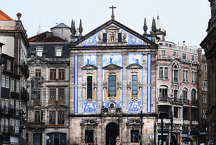 Portugal, edifício, arquitetura, fachada, prédio antigo, Porto, casa velha