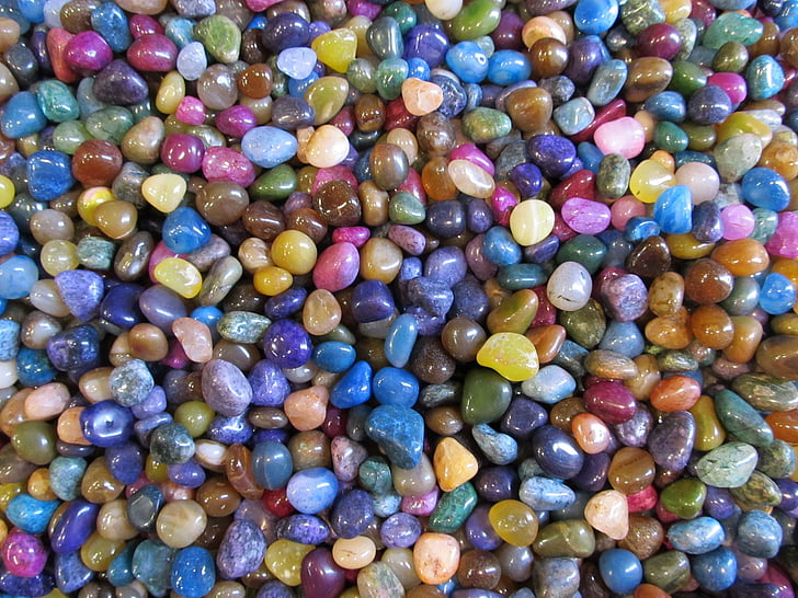 pebbles, colorful, polished, stones, rocks, landscaping, texture