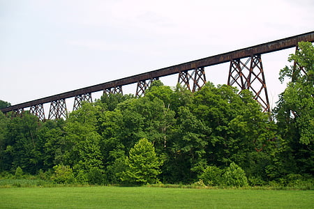 viadukts, dzelzceļš, senlaicīgajiem koka, tilts, dzelzceļš, Transports, ceļojumi