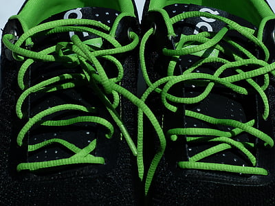 Cordons de les sabates, Cordons, verd, calçat esportiu, sabatilles Running, sabatilles d'esport, sabates de Marató