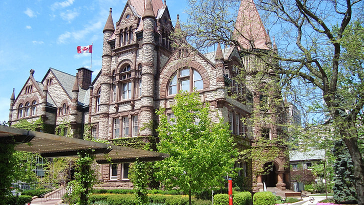 universitet, Toronto, admin, Ontario, arkitektur, kyrkan, historia