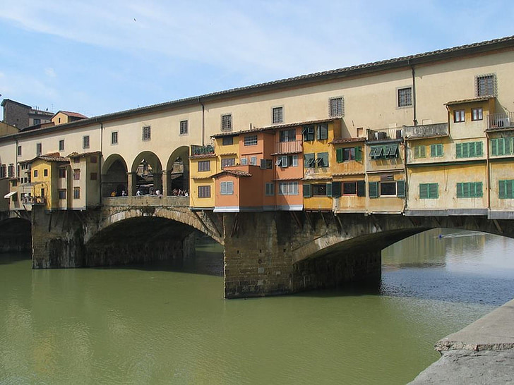 Ponte vecchio, Florence, Italië, het platform, beroemde, stadsgezicht, Firenze