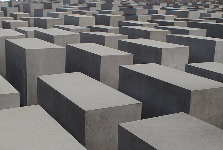 Förintelsen, judar, monumentet, Berlin, grå