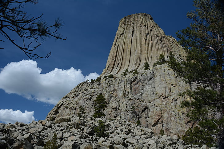 Devil's tower, Monumen Nasional, Wyoming, pemandangan, Menara, Monumen, alam