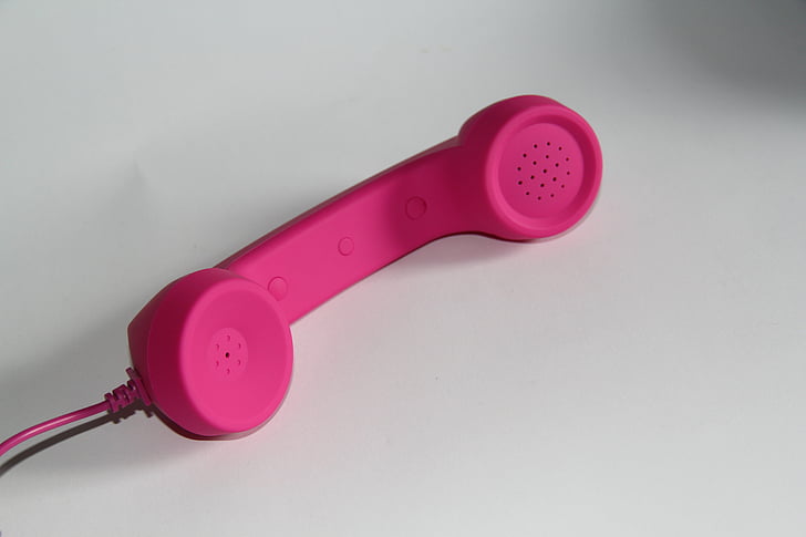 телефон, слухавка телефону провід, рожевий, спілкування, мережа, глобальної, з'єднання