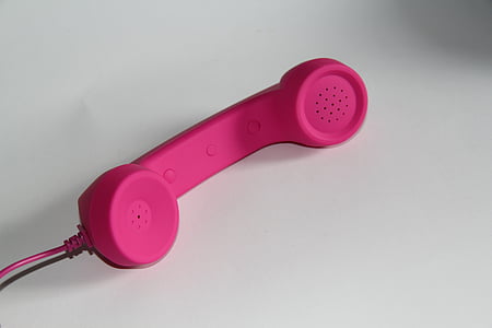 phone, telephone handset, pink, communication, networking, global, connection