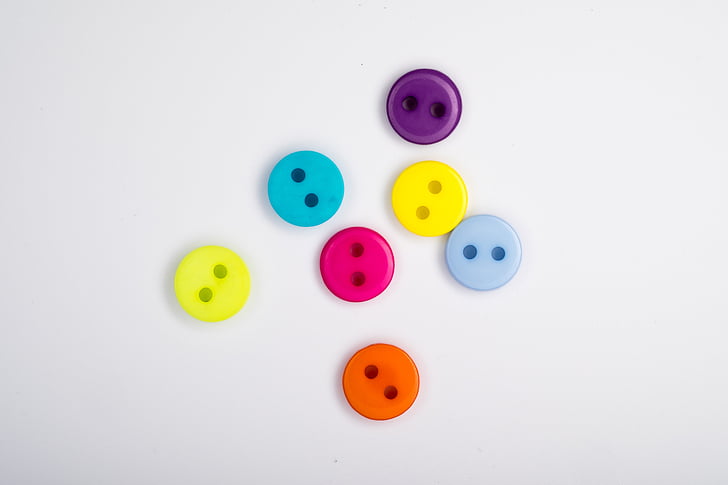 κουμπιά, έγχρωμα κουμπιά, χρωματιστά σκέδαση, φωτεινή, χαρά, Ενοικιαζόμενα, ράβω