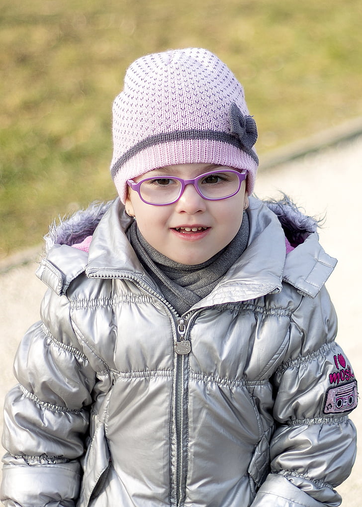 kid, little girl, nice, smile, glasses