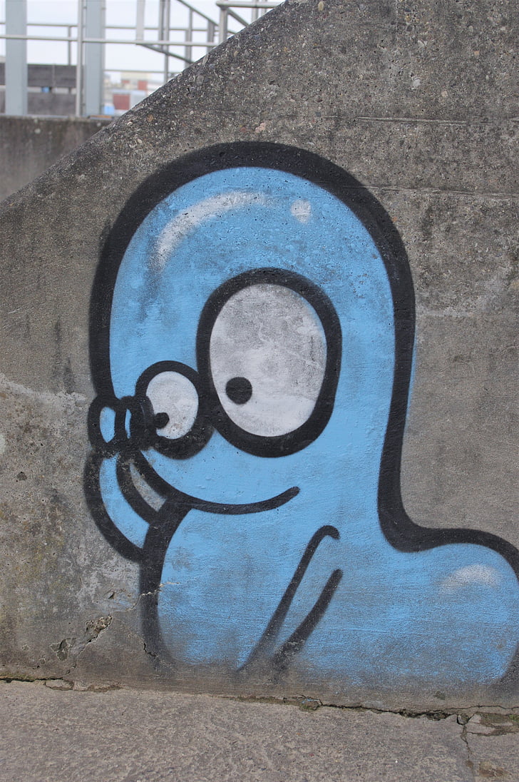 Graffiti, Street-art, Rhein, Basel, Hafen, das Port-Geländer, Sprüher