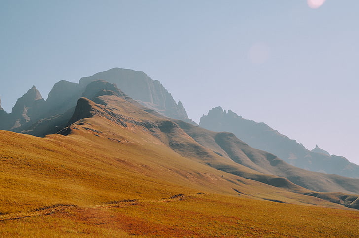 landscape, photo, mountain, highland, sky, cloud, grass