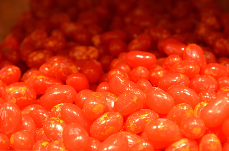 jelly beans, läckra, Söt, Orange, spräcklig, mat, röd