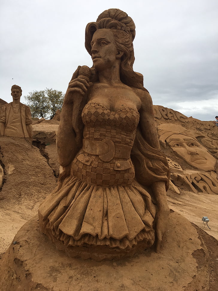 Amy, piasek, Sandburg, Plaża, rzeźby z piasku, rzeźby z piasku, dzieła sztuki