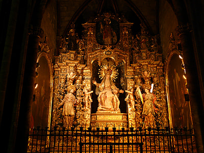 Santa maria, altare, Chiesa, oro, luce, Cristo, cristianesimo