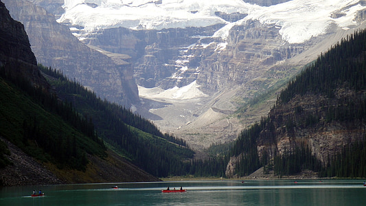 Canada, rivière, vue, Lac, nature, montagnes, gens
