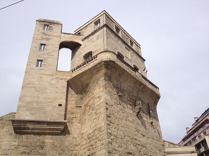 veža, architerture, babote veža, Montpellier, Francúzsko