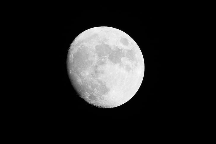 měsíc, astrophotography, obloha, nebeské těleso, lunární, astronomie, noční