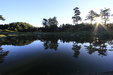 fushoushan, soluppgången av kungen, reflekterande sjö