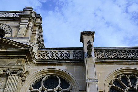 Църква, Льо Хавър, Франция, небе, фасада, вяра, архитектура
