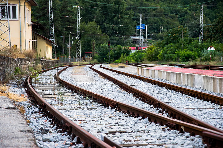Estação, Bulgária, linha férrea, estrada de ferro