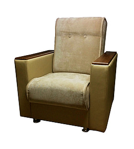 肘掛け椅子, 布張りの家具, 茶色, インテリア, 簡単, 美しい, 家具
