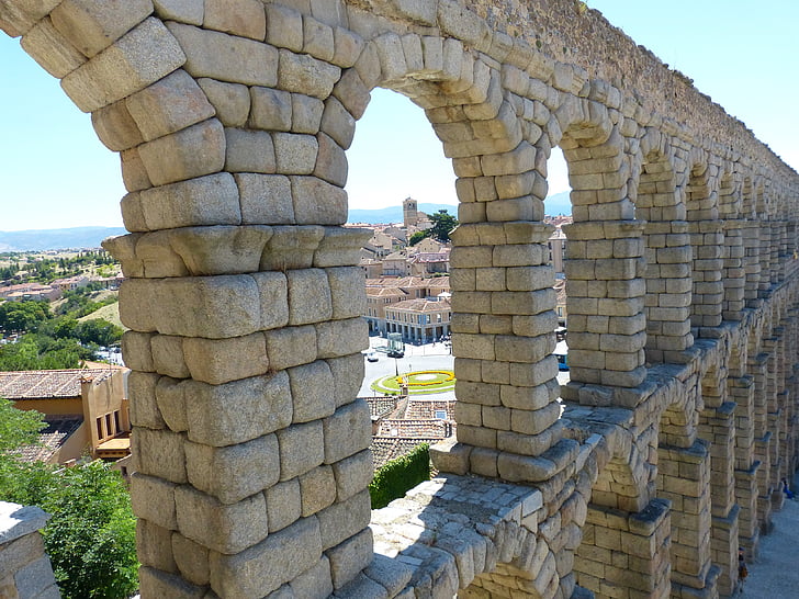 segovia, roman aqueduct, monument, historical, heritage, spain, tourism