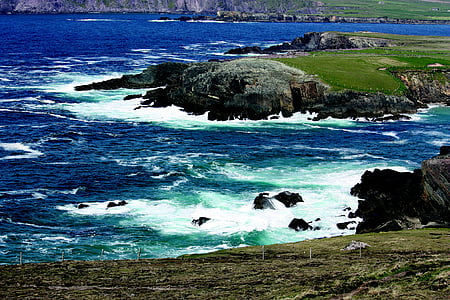 kurac, Atlantic, stijene, udaranje mora o obalu, more, Irska, Kerry
