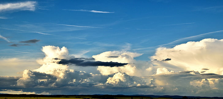 núvols, mística, cel, fons, natura, núvol - cel, blau