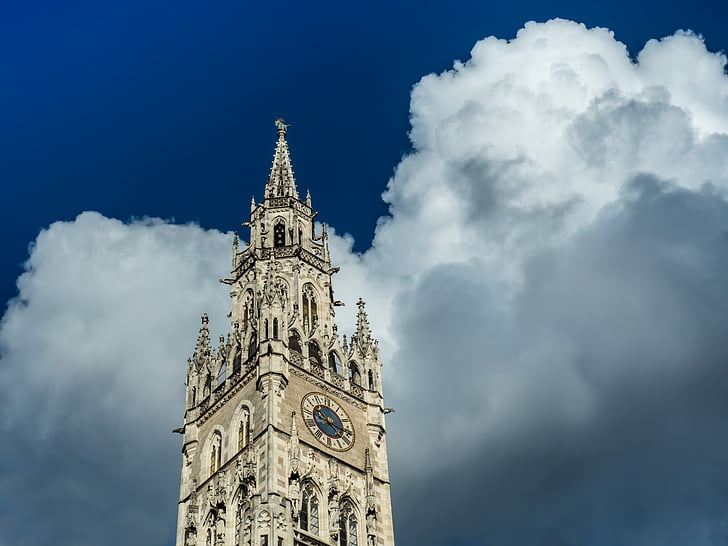 Tower, Plaza, München, Eclipse tower, kulttuuri, pilvet