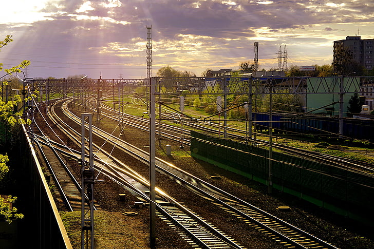 Eisenbahn, Eisen, Schienen, Titel, die station, Transport, Zug