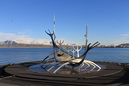 Reykjavik, Islandia, Viking, morze, rezerwacja, Ocean, niebieski