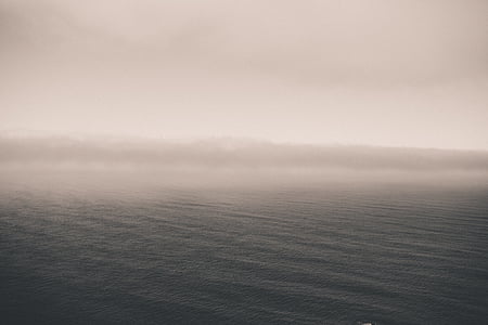 photo, brumeux, Lac, gris, Sky, brouillard, Haze