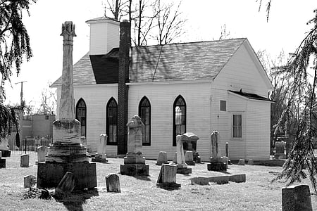 cerkev, pokopališče, grob, pokopališče, vere, kamen, nagrobnik