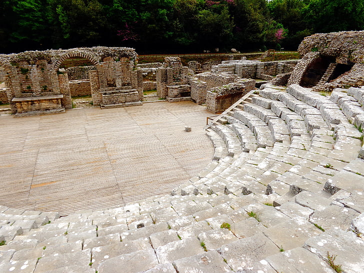 Albany, butrint, perjalanan, amfiteater Romawi