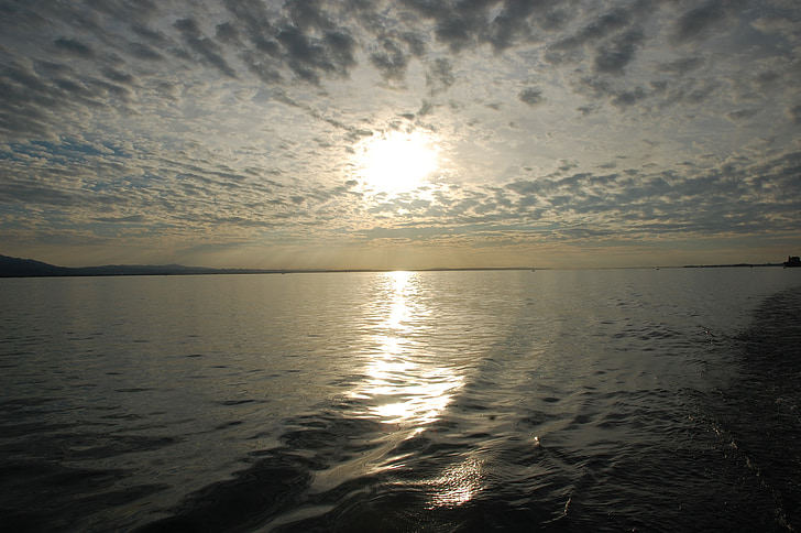 水, ボーデン湖, 雲, 太陽, 今晩, 湖, 空