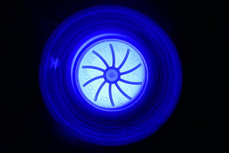 PET fľaša, uzávery fliaš, osvetlené, modrá, kruh, symbol