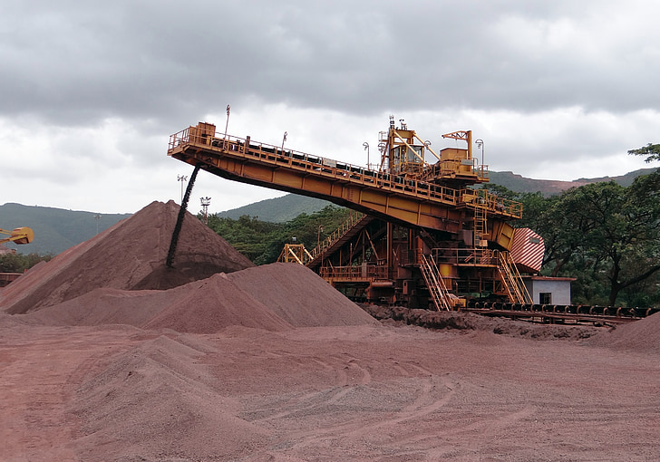 mining, iron ore, mine, transport, conveyor, iron, mineral