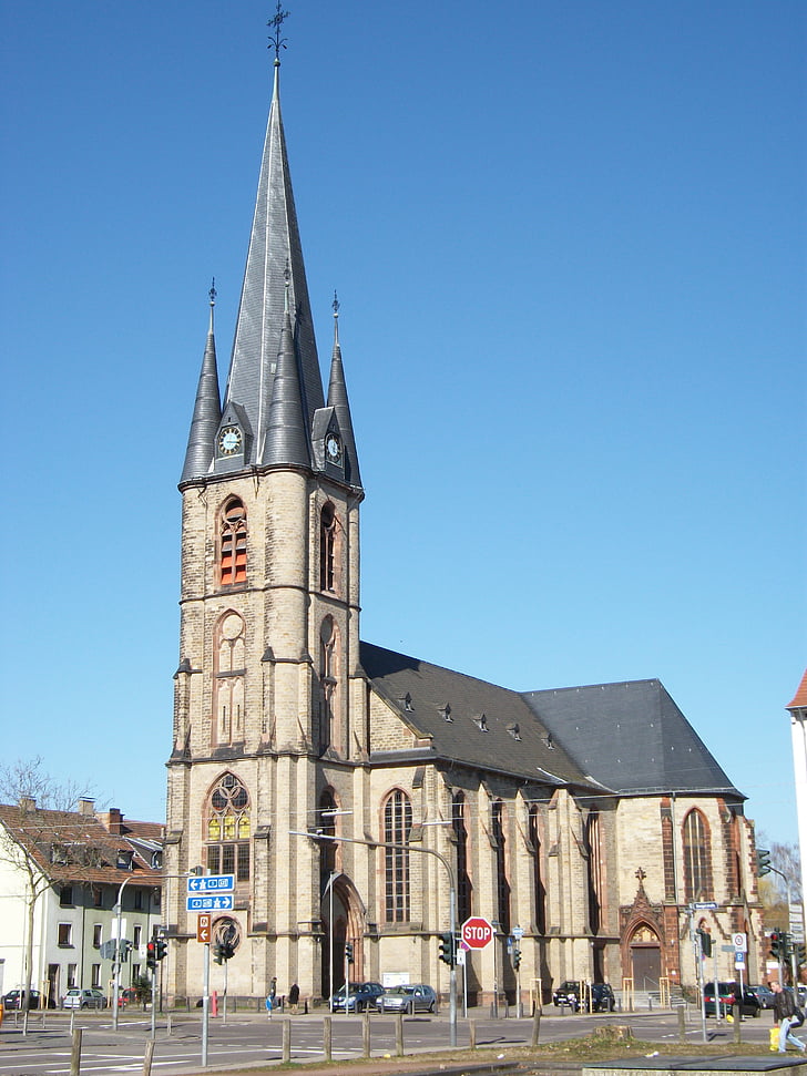 l'església, Saarbrücken, St jakob, antiga, ciutat, Europa, Alemanya