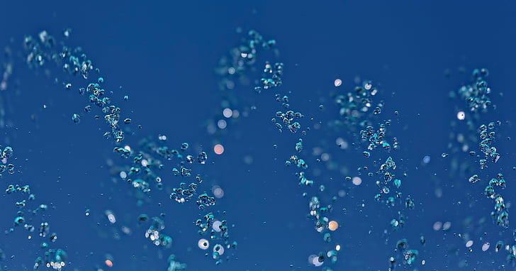 blå, boble, ren, close-up, drop, dråbe, flydende