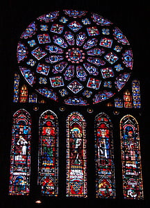 Fenster, Mosaik, befleckt, Kirche, katholische