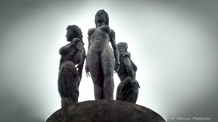statuen, kvinner, Santos, kvinne, himmelen, skulptur, monument