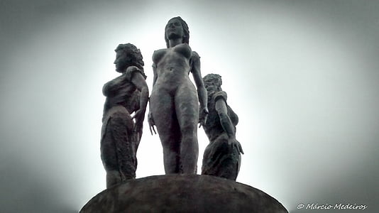 statue de, femmes, Santos, femme, Sky, sculpture, monument