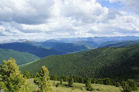nature, mountain altai, clouds