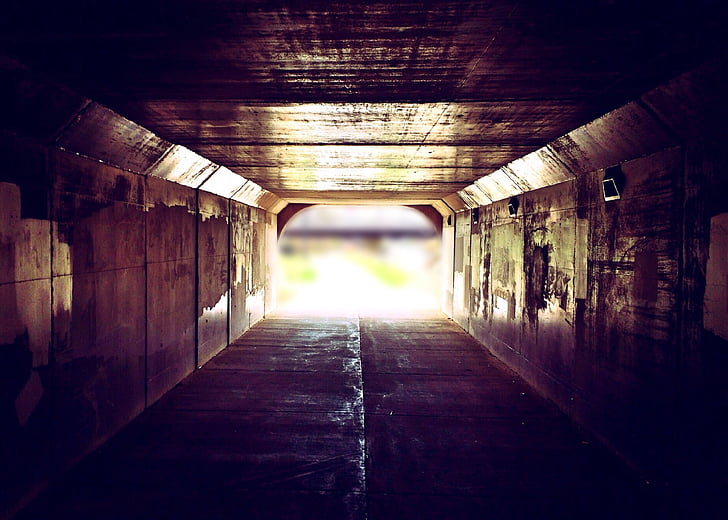 túnel, llum, urbà, ciutat, fosc, corredor, arquitectura