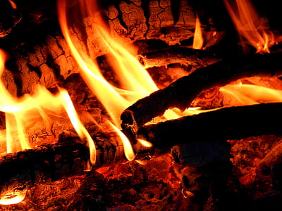 вогонь, камін, полум'я, багаття, записування, тепло, палаючий