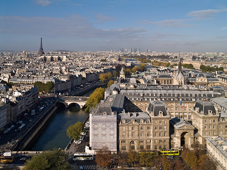 Paříž, Notre dame, Památník, Eiffelova věž, Architektura, Francie, orientační bod