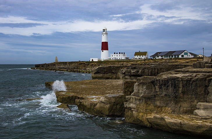Lighthouse, Portland bill, Dorset, England, havet, kyst, Ocean