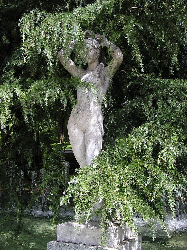 statue, madrid, rose garden