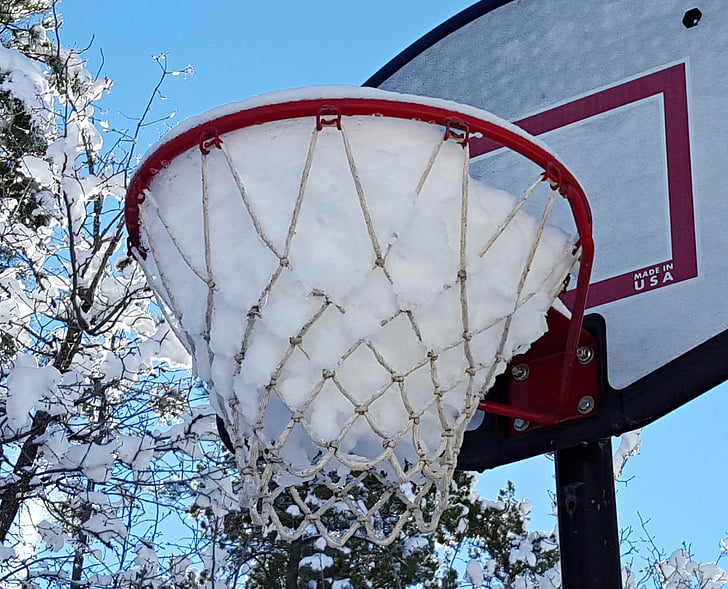 сніг, обручі, взимку, Грудень, холодної, Cool, баскетбол
